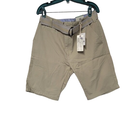 Khaki Chino Shorts Size‎ 34 With Belt  ORIGINAL BLU ROCK - Picture 3 of 5